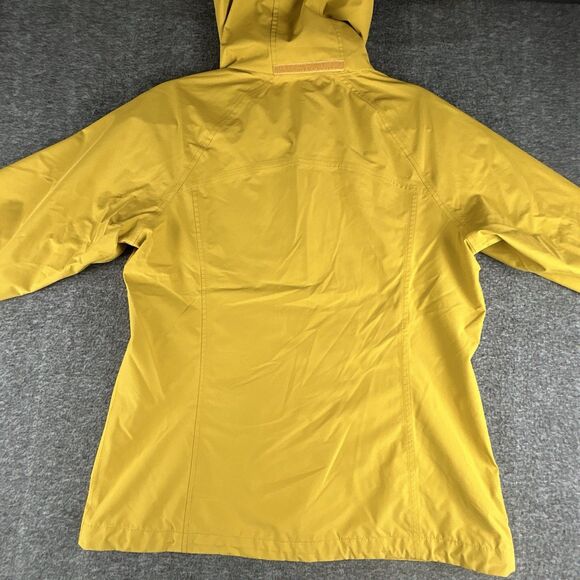 Eddie Bauer WeatherEdge Jacket Womens Sz M Yellow Waterproof Hooded Windbreaker - Picture 7 of 13